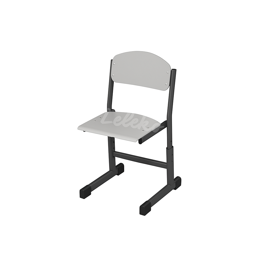 Стілець учнівський Т-подібний, з регулюванням глибини стільниці, на металевому каркасі (плоскоовальна труба), ЛЕЛЕКА, 430х490-530х775-855 мм.